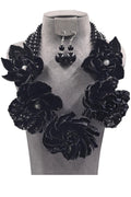 Statement Necklace Layered Lucite Flower Trendy Chic Fashion Jewelry