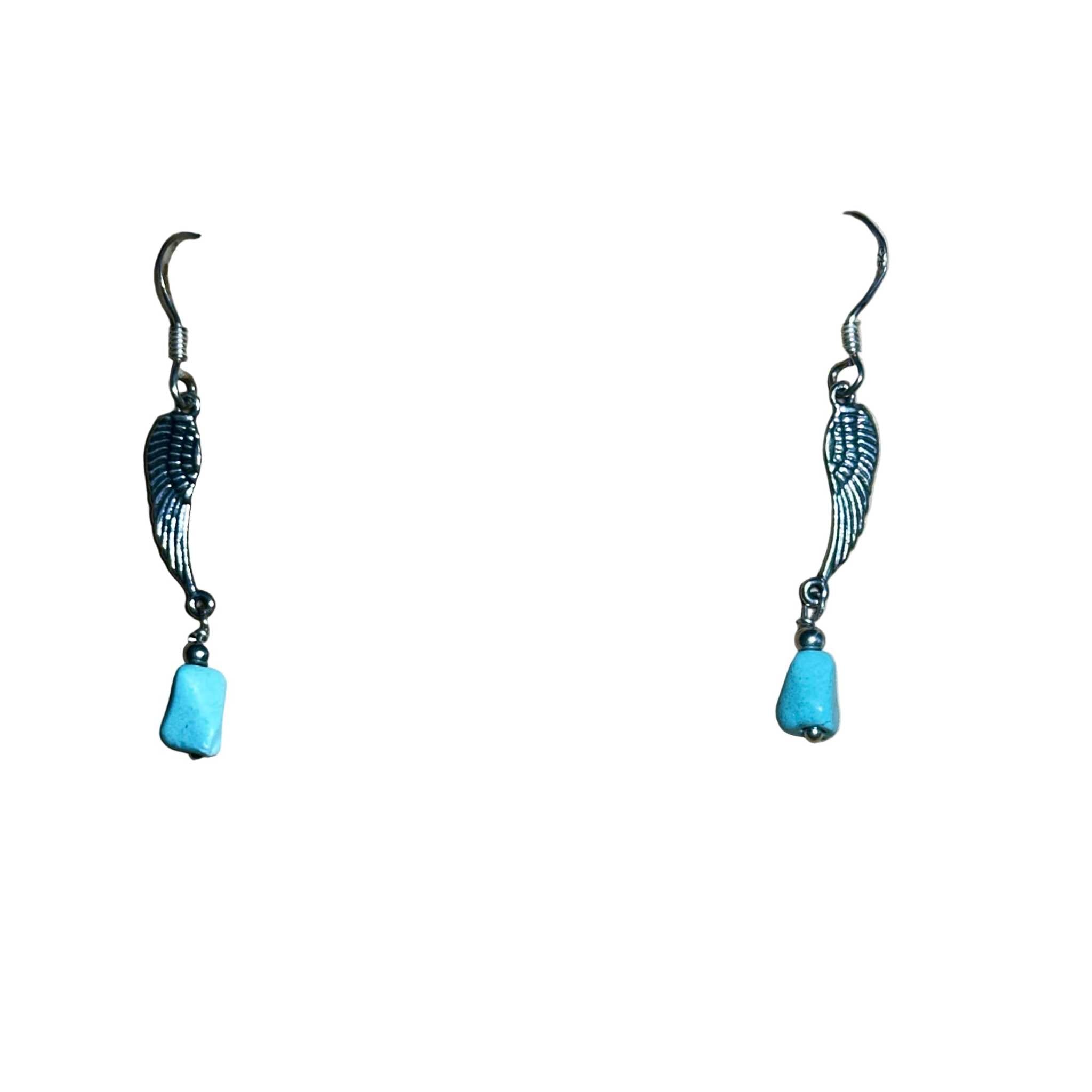 Natural Turquoise and Wing Bertoni Earrings - Sterling Silver